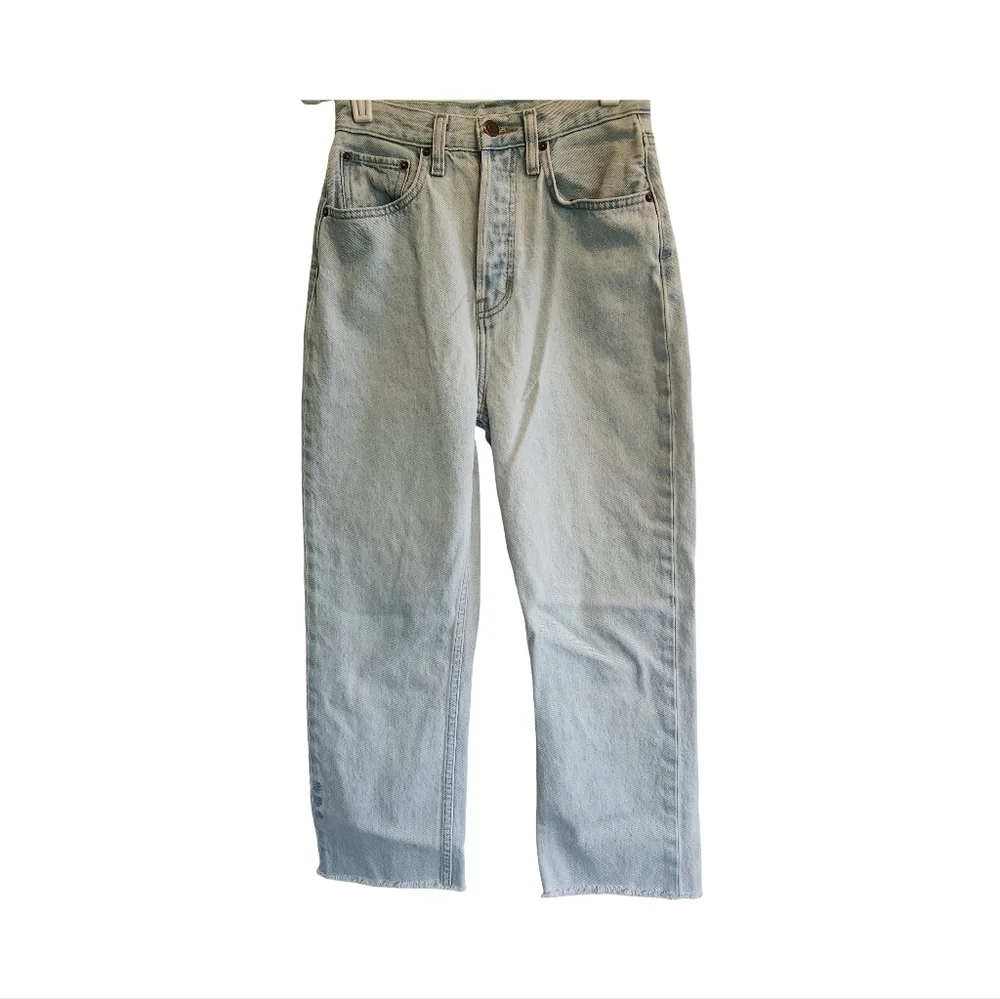 Etica Pinch Waist Bryce boyfriend jeans Light Wash Raw Hem Size 24 - Picture 4 of 7